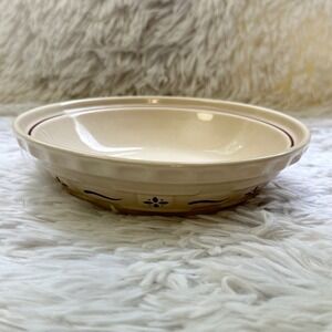 Longaberger Pottery Woven Tradition 7 3/8" Inch Pie Plate Bowl Dish